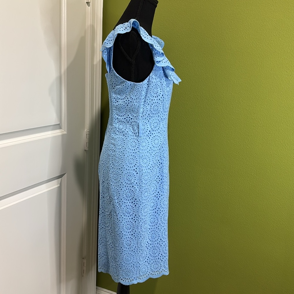 Lilly Pulitzer Ryann Eyelet Shift Dress Frenchie Blue Kaleidoscope NWT S… - Picture 4 of 14